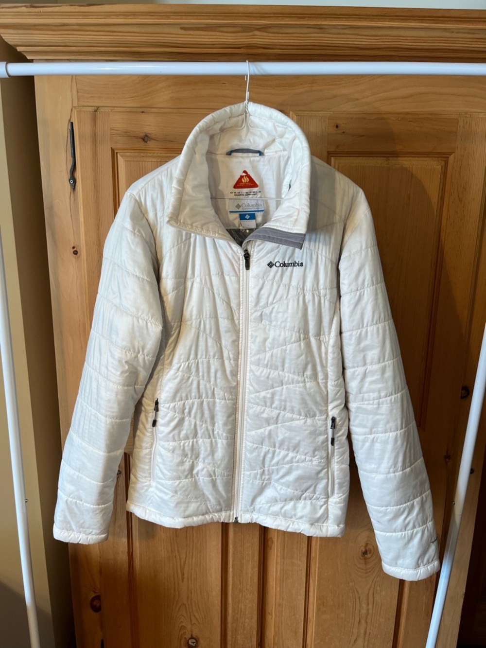 Columbia Omni-Heat White Puffer Jacket women’s large